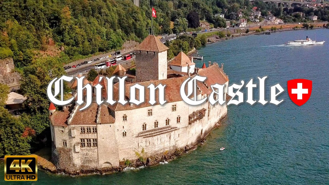 CHILLON CASTLE (Chateau de Chillon) / Island castle on Lake Geneva – Switzerland 🇨🇭 [4K video]