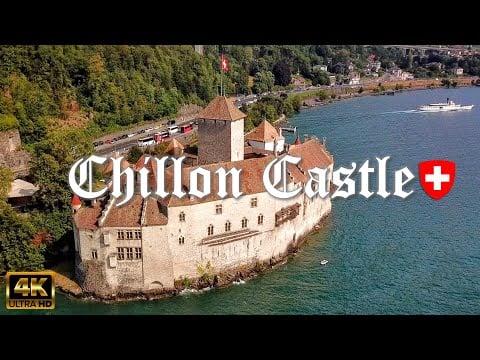 CHILLON CASTLE (Chateau de Chillon) / Island castle on Lake Geneva – Switzerland 🇨🇭 [4K video]