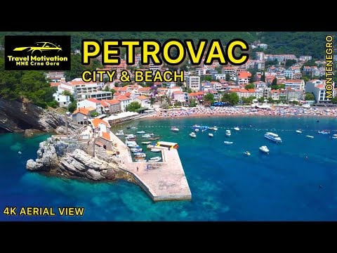 PETROVAC City & Beach [4K Aerial View] MNE Crna Gora July 2023 - Petrovac iz vazduha u Julu