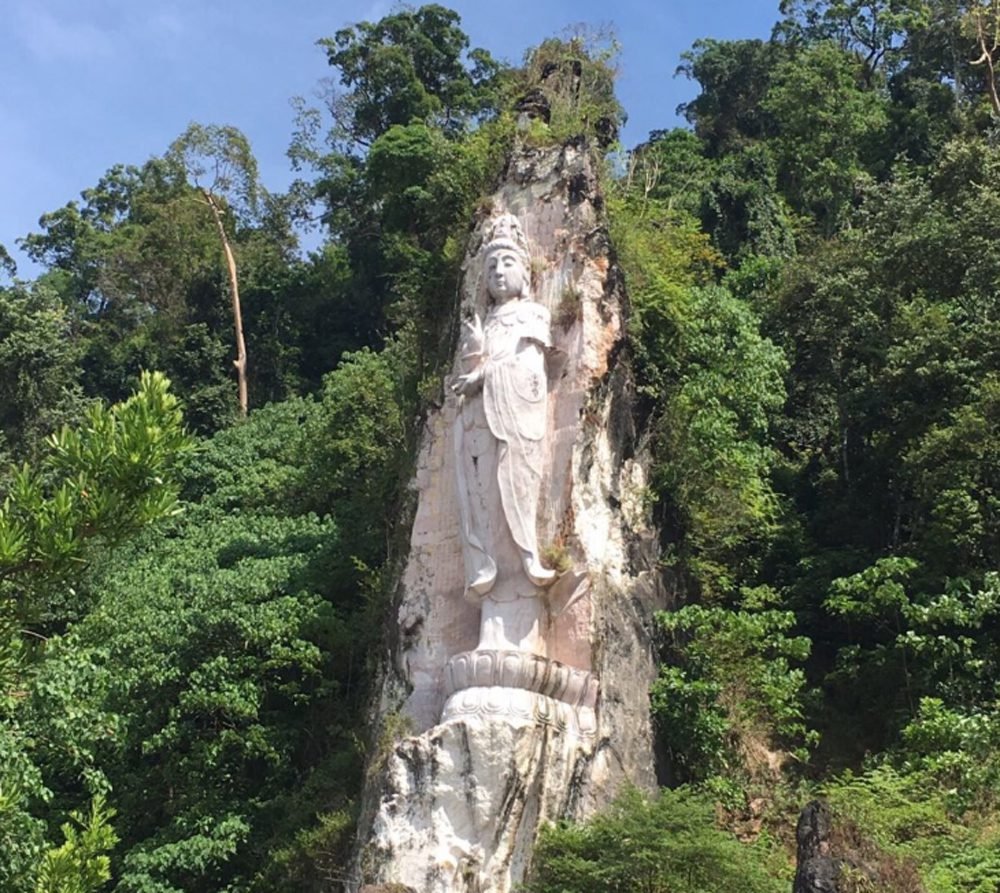 Statue of the goddess carved in the rock