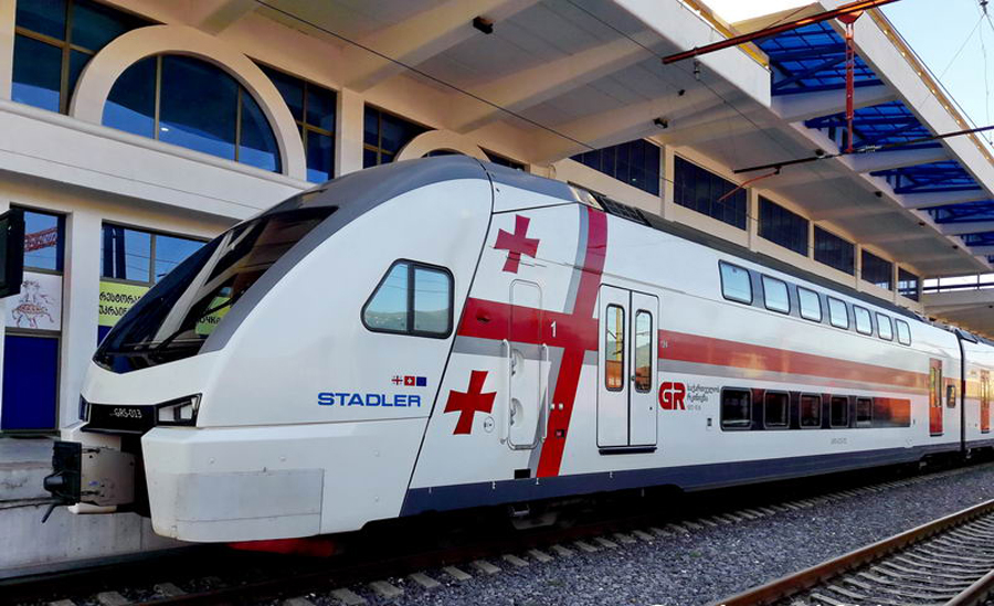 Photo of the train to Kobuleti at the Batumi railway station Train to Kobuleti