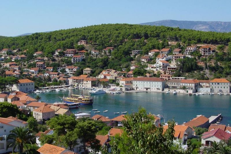 In the photo the city of Jelsa on the island of Hvar Jelsa, Croatia