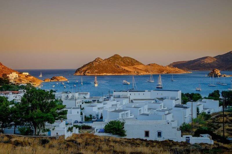 Evening island of Patmos