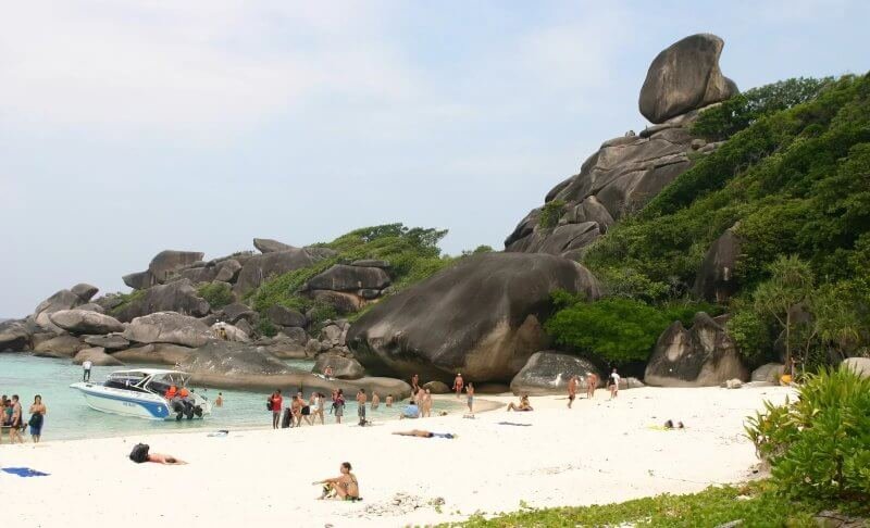 Crowded beach in Similan Islands