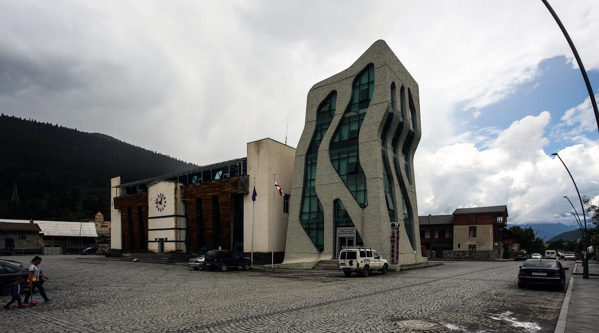 Photos of the City Hall and police buildings in Mestia City Hall and Police building