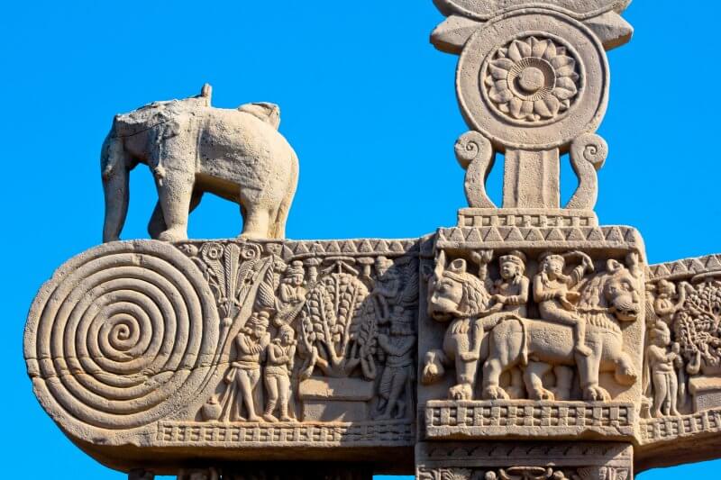 Gate elements near a Large Stupa