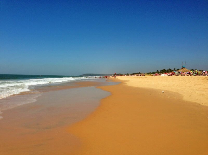 Sand on the beach in Candolim