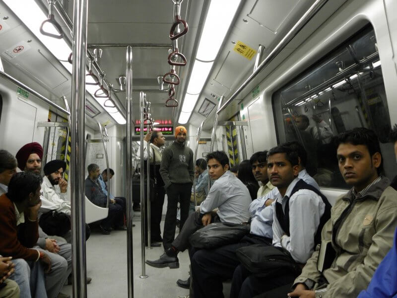 Locals on the New Delhi Metro