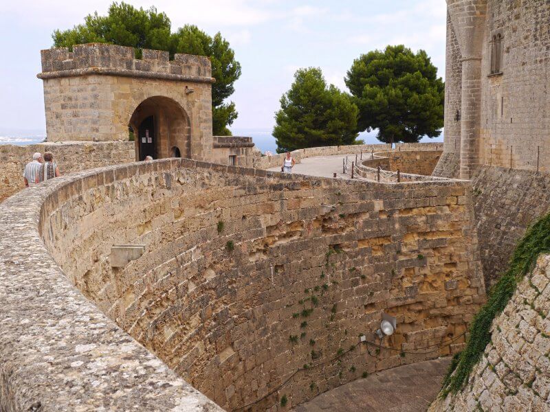 Stone walls of Bellver Castle