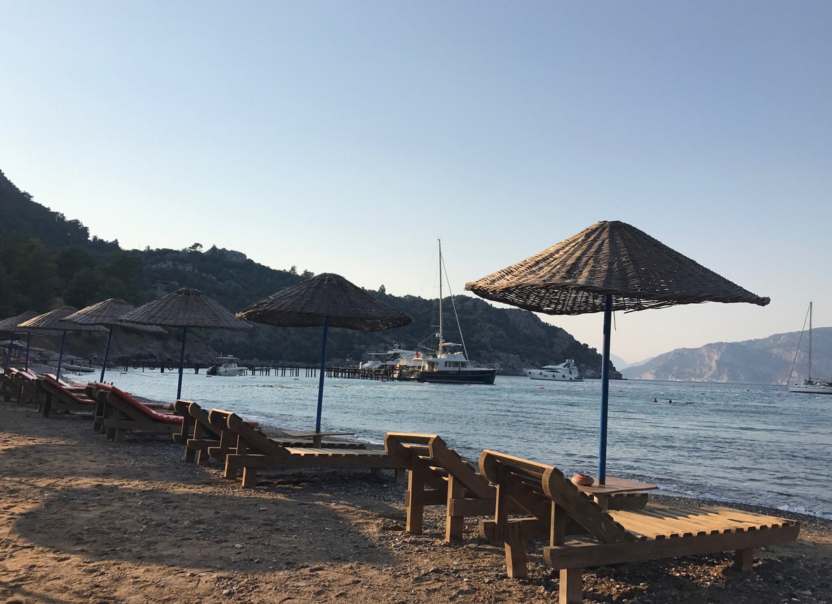 Pictured is Amos Beach, Turkey Amos Beach