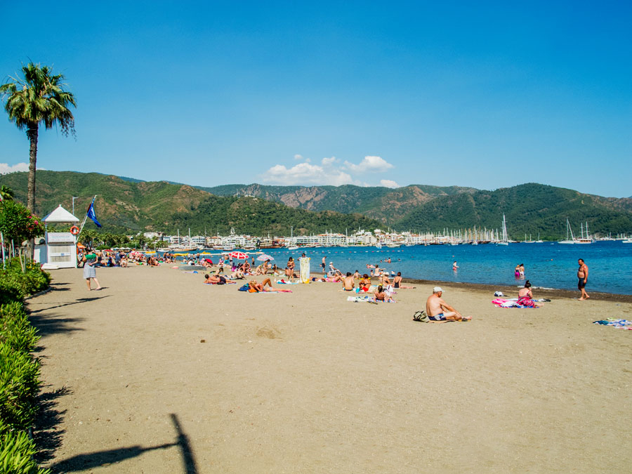 Pictured is the central beach of Marmaris Central beach of Marmaris