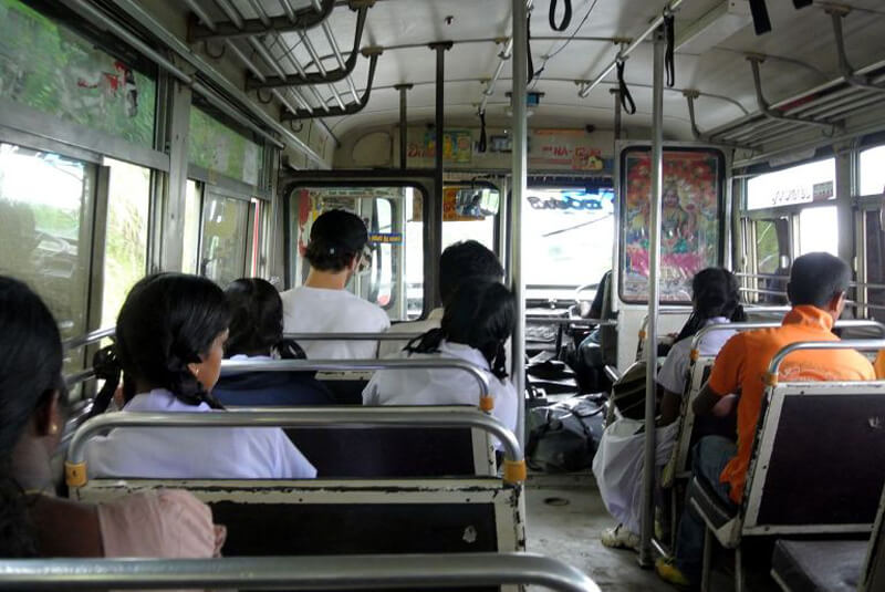 Photo on the bus from Dambulla to Sigiriya By bus from Dambulla to Sigiriya
