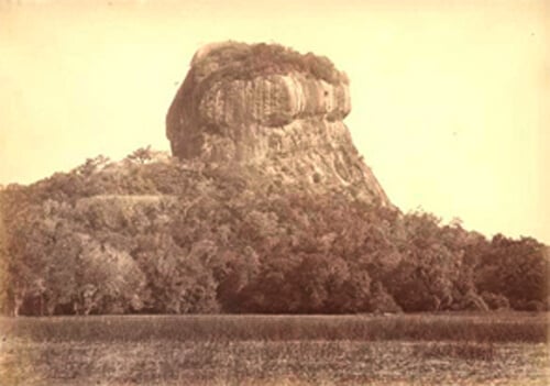 Old 19th-century photo of Sigiriya Rock Sigiriya Rock in the late 19th century