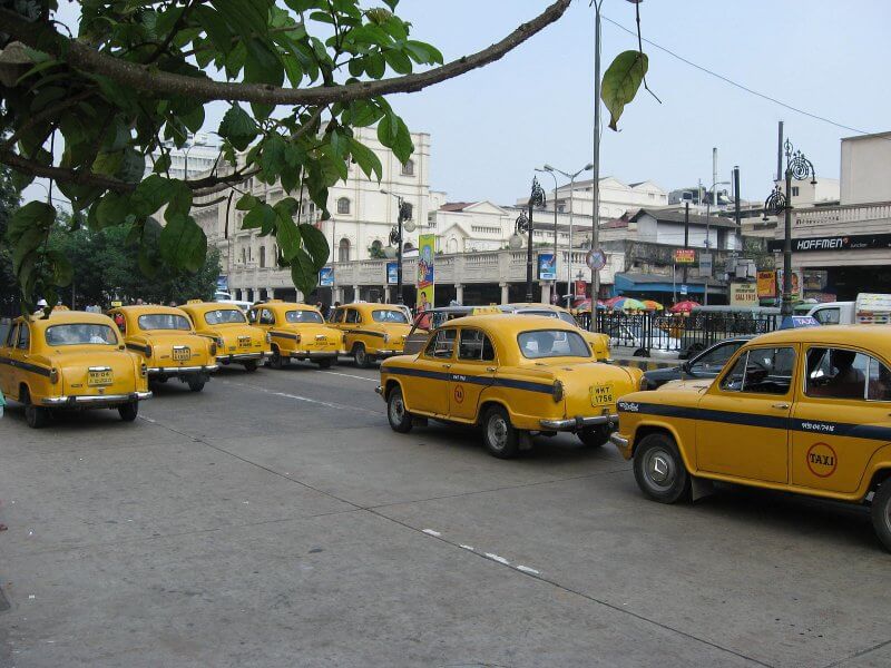 Taxi in the city center