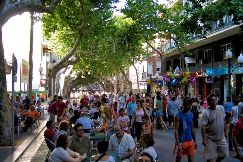Marques de Campos Street in Denia, Spain Marques de Campos Street