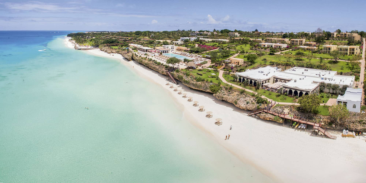 Hotels are built on the first coastline and there is a lot of greenery around them Hotels in Zanzibar