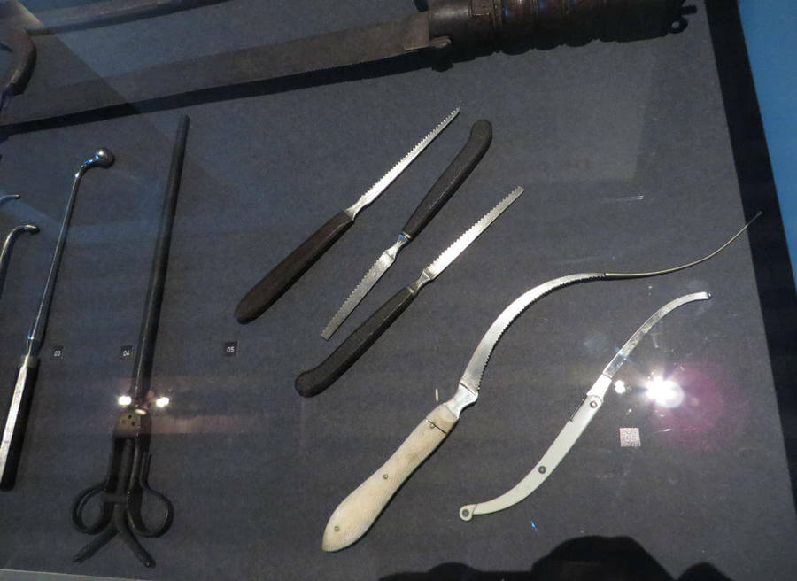 Photo of medical instruments at St. John's Hospital Objects of the exhibition telling about the healing of the XVII century