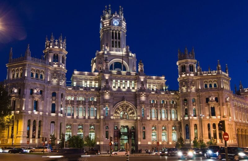 Plaza and Palacio de Cibeles in Madrid, Spain Cibeles Square and Palace
