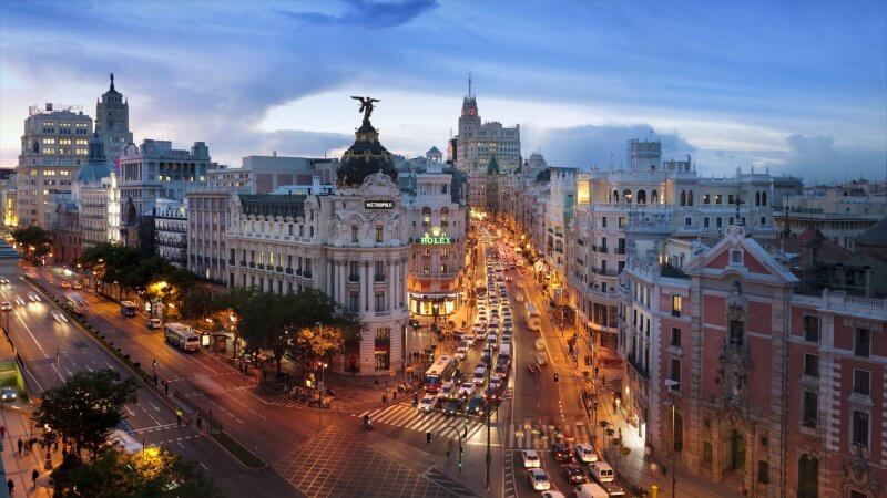 Gran Via Street in Madrid, Spain Gran Via Street