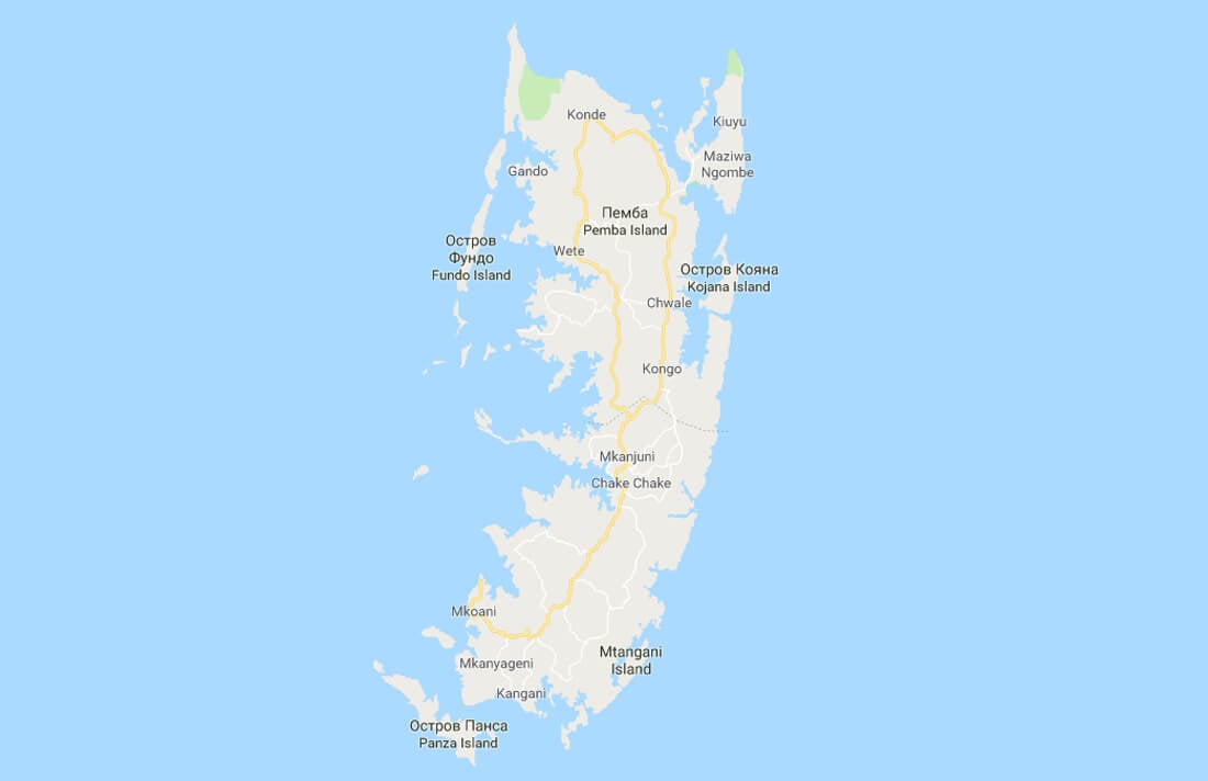 Pemba Island Map Pemba Island