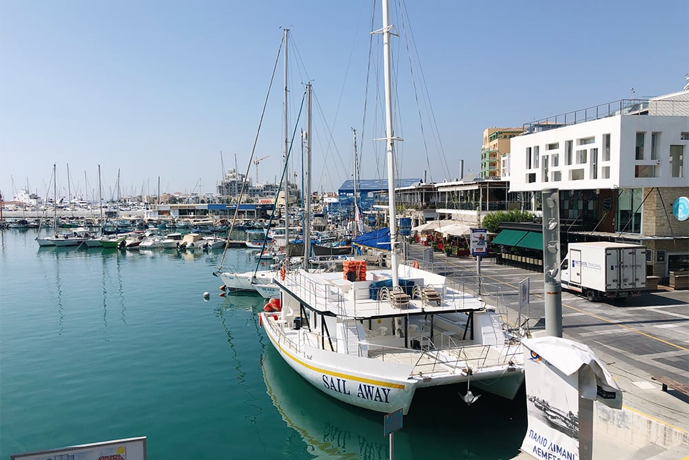 View of the old port from one of the bridges between the establishments