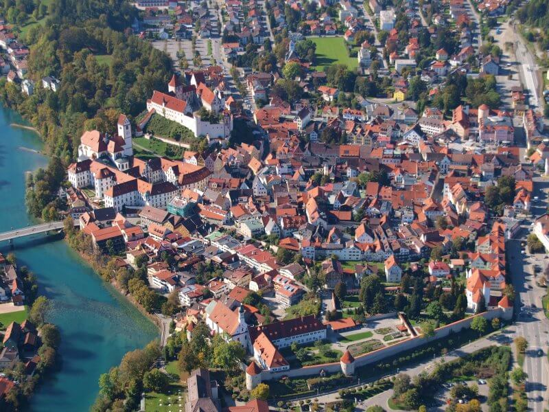 View of Fussen from above, Germany View of Fussen from above