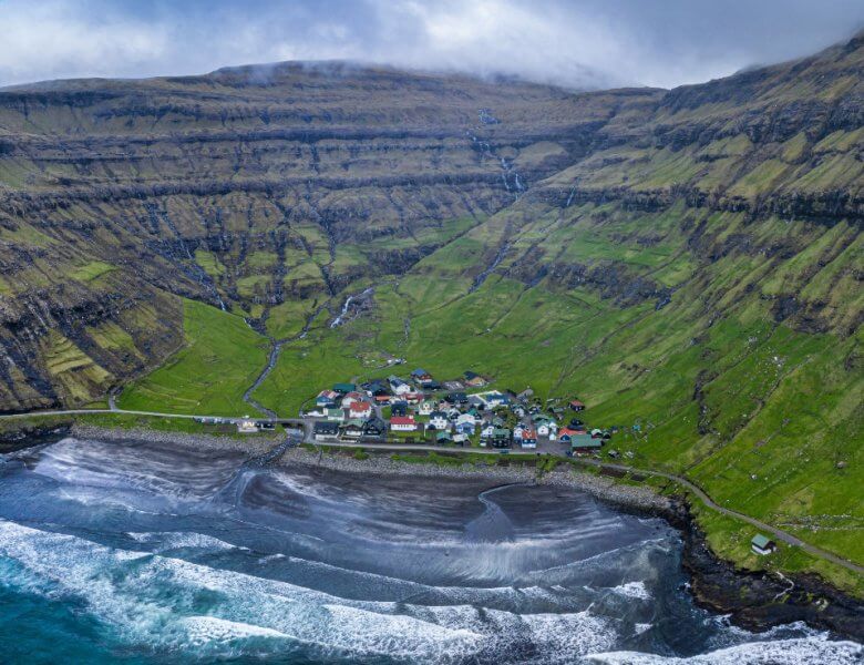 Photo of the village of Chødnovuík, Faroe Islands Chednuvuik Village