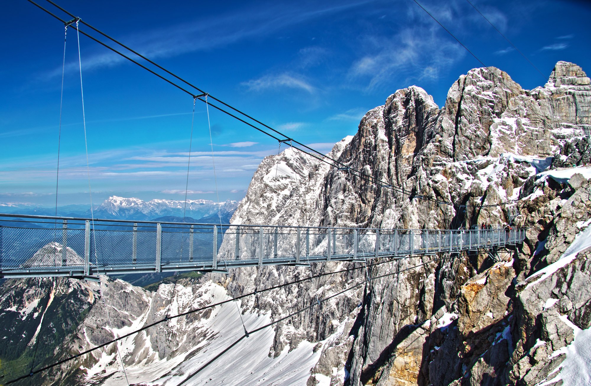 Suspension Bridge on the Dachstein Glacier The Bridge over the Dachstein Glacier