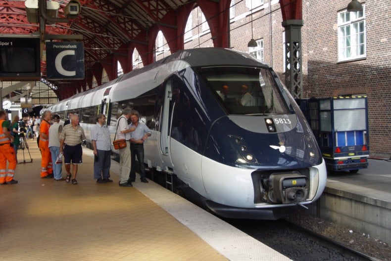 Train at the Copenhagen Railway Station At the Copenhagen Railway Station
