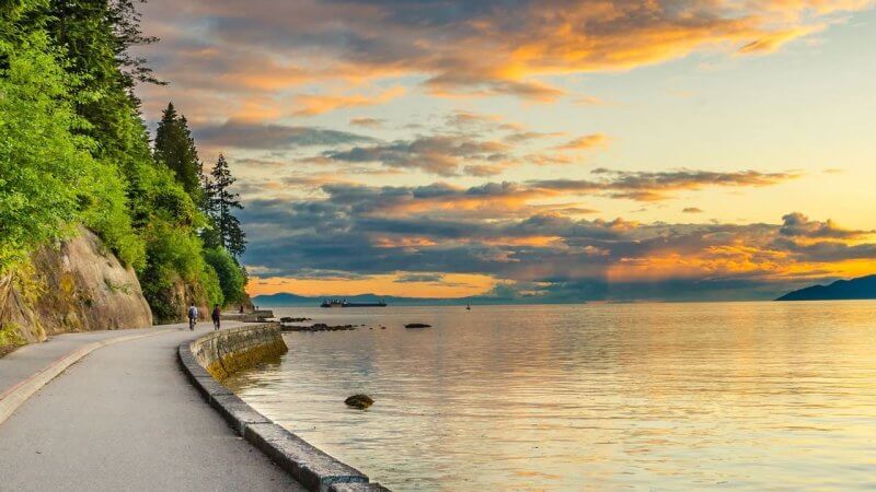 Sea Wall Road in Stanley Park Photo: Sea Wall in Stanley Park, Vancouver