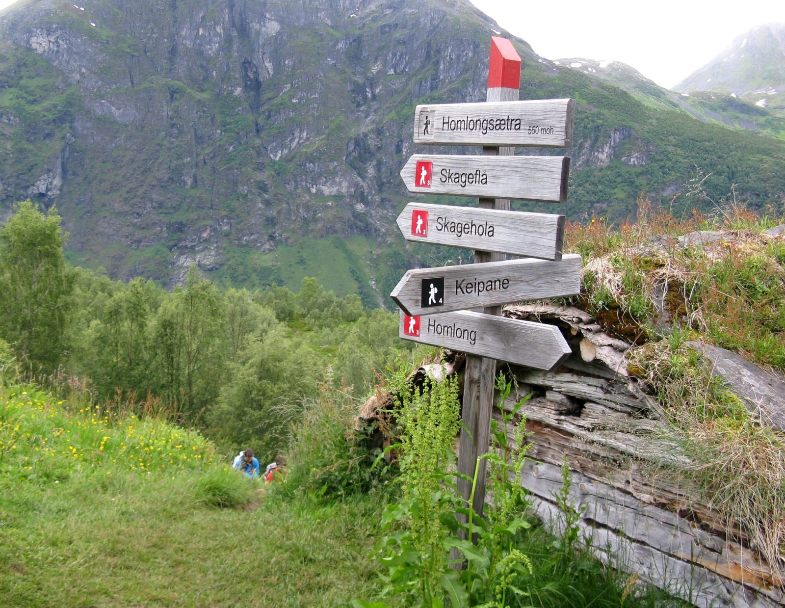 Walking trails near Fjorden Camping Signposts for walking routes