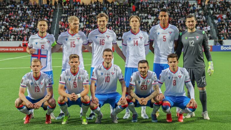 Pictured is the Faroe Islands football team Faroe Islands Football Team