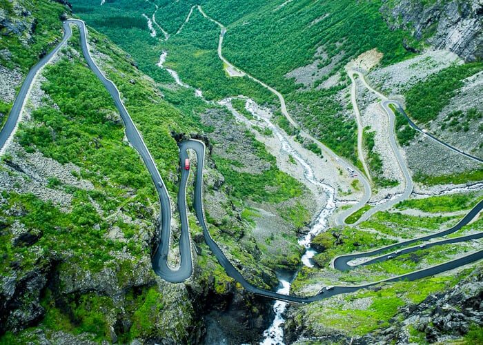 Scandinavian landscape, Trollstigen Troll Trail in Norway