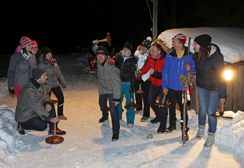 The local game is similar to curling in Schladming Curling in Schladming