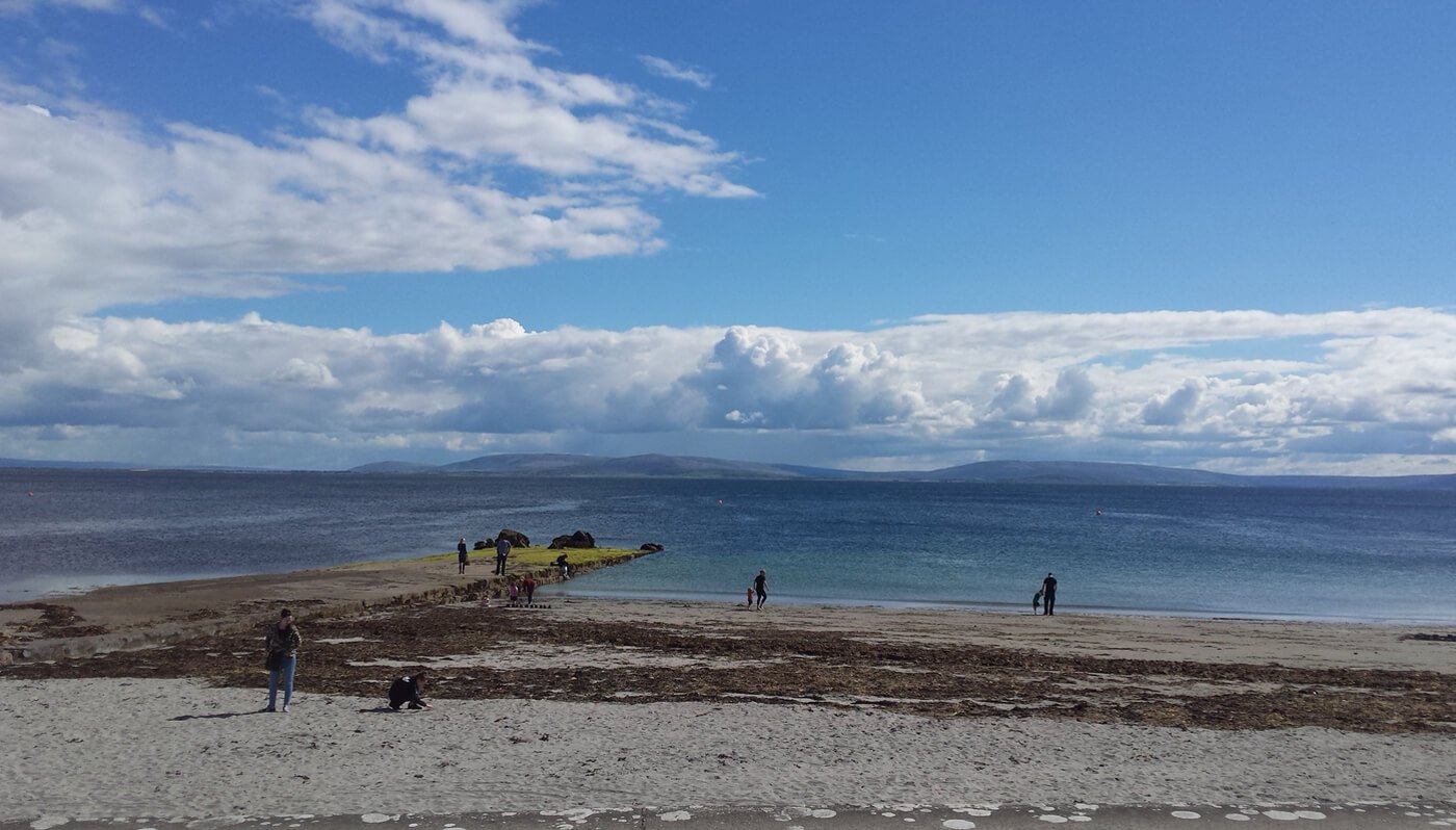 Walking along the Salt Hill Promenade, Galway Salthill Waterfront