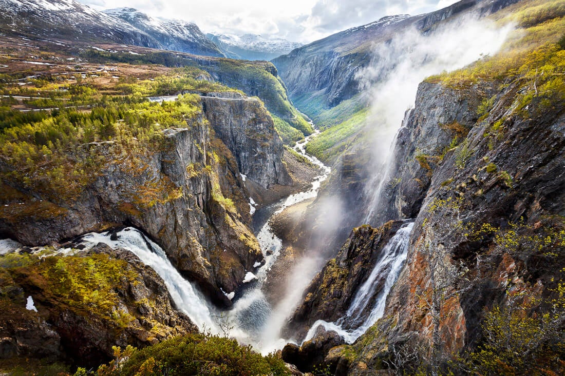 Vøringsfossen on the Børei River in Norway Photo: Vøringsfossen, top view