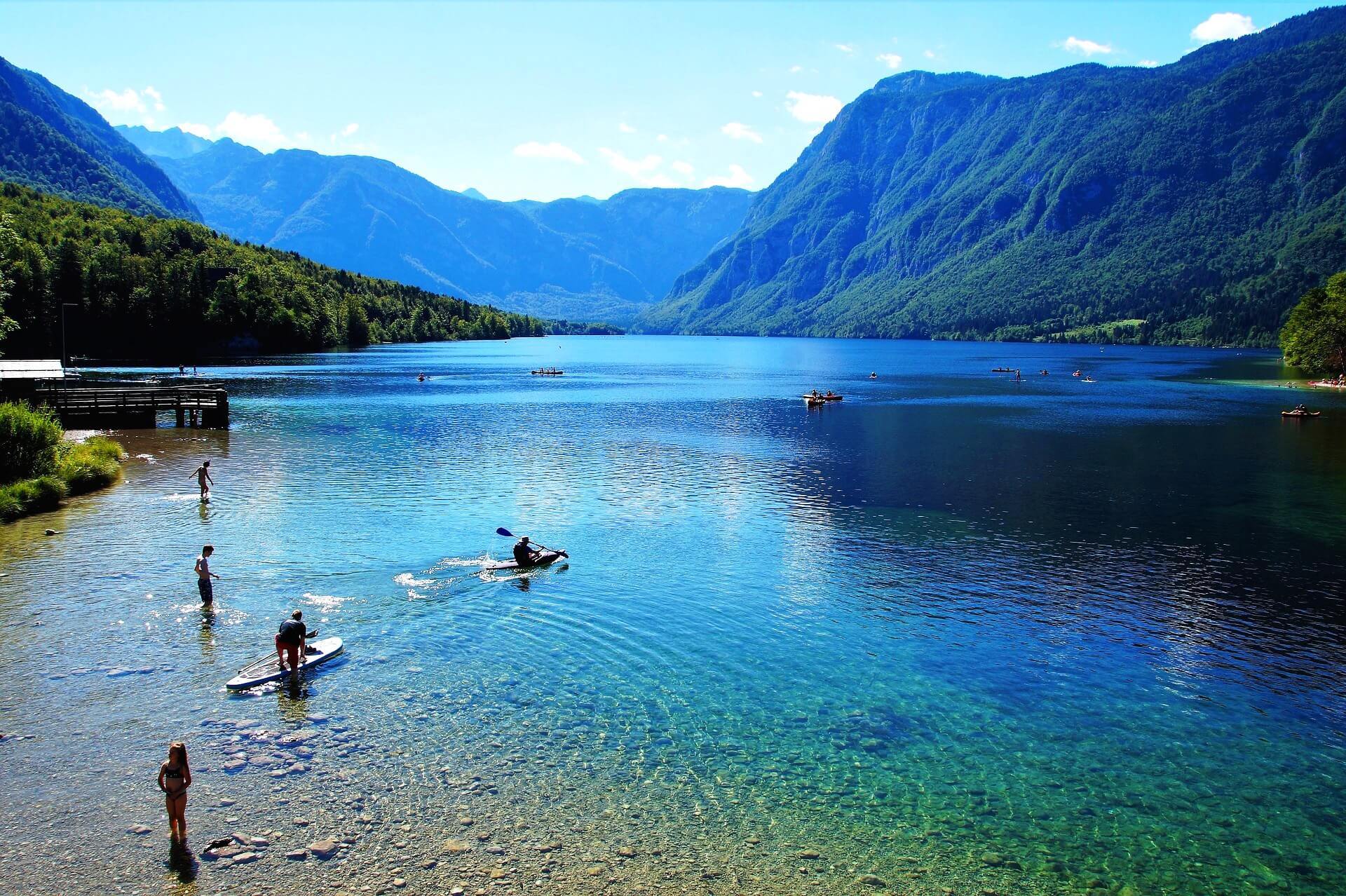 Lake Bohinj in the Julian Alps Lake Bohinj is the largest lake in Slovenia
