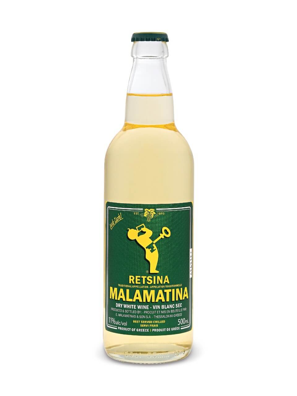 Photo of a 0.5L bottle of Recina Malamatina wine A bottle of Recina Malatina wine