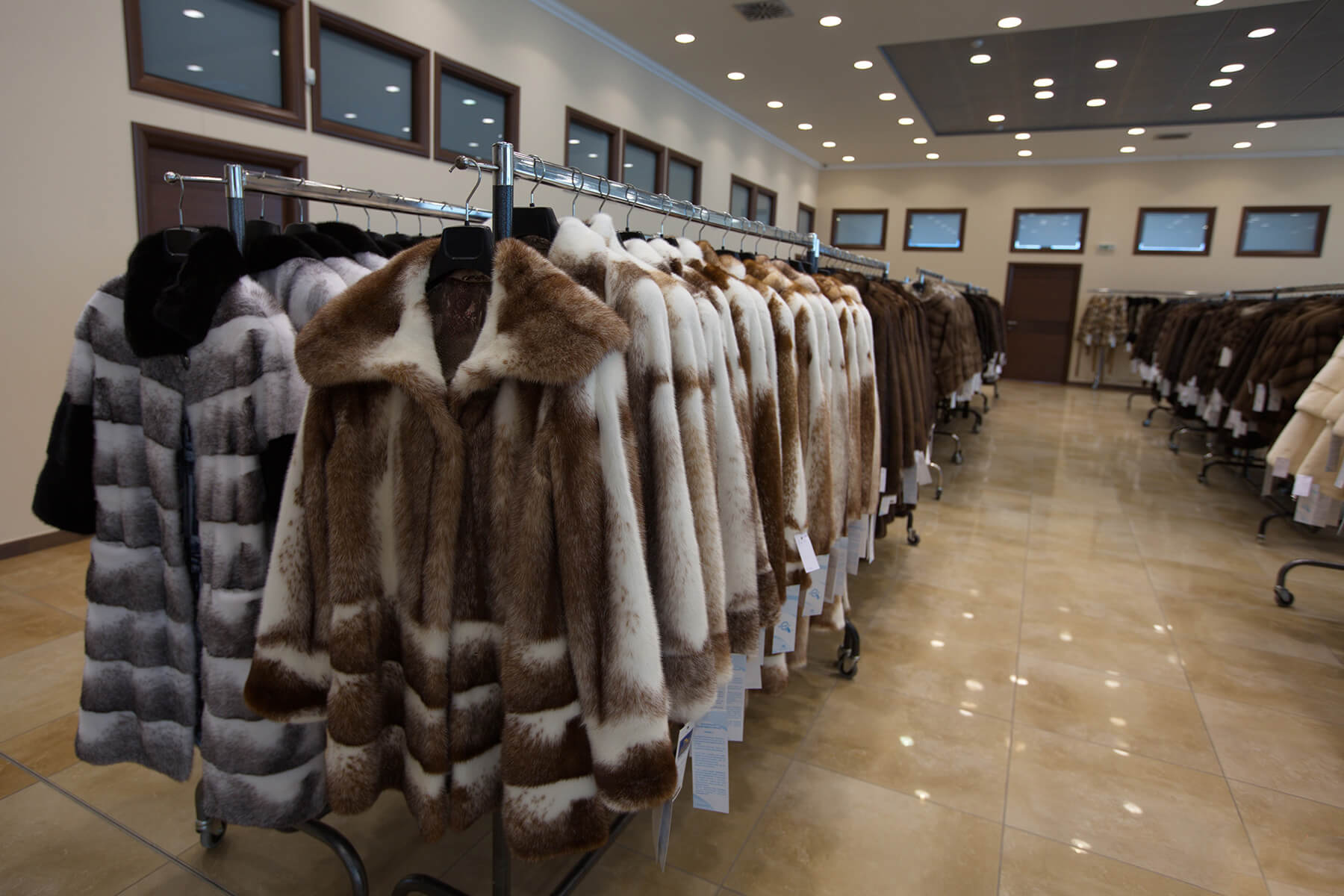 Photos of fur coats at the EDIKA exhibition in the city of Kastoria At the EDIKA Trade Show
