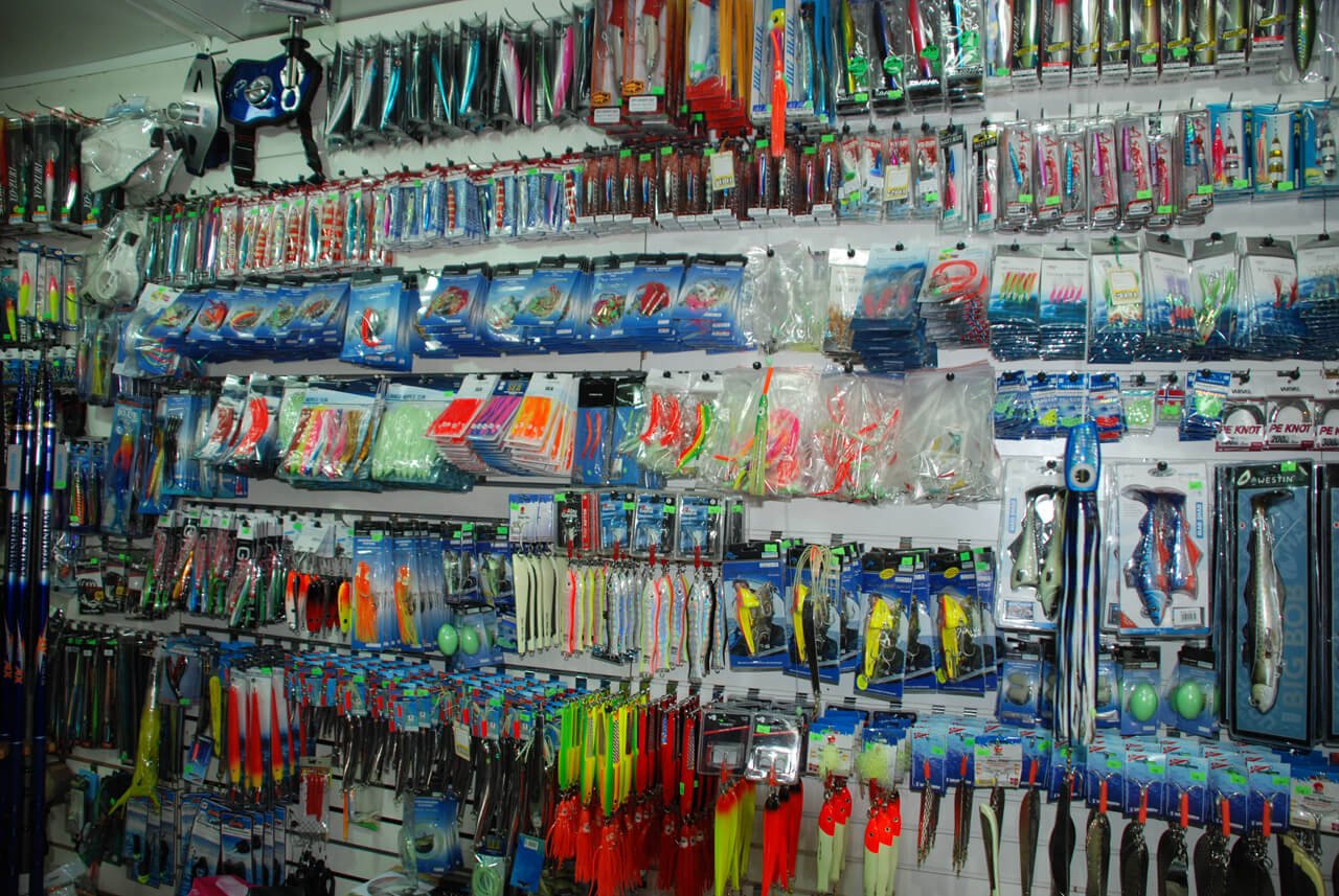 Photos of fishing gear at a Norwegian fishing store Fishing gear
