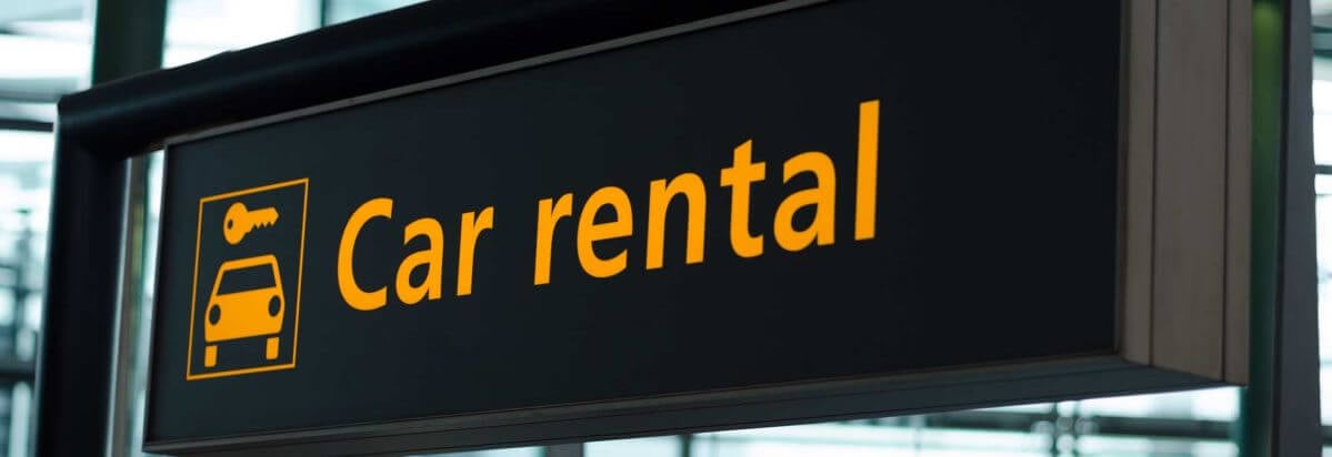 Photo of a car rental sign Rent a car