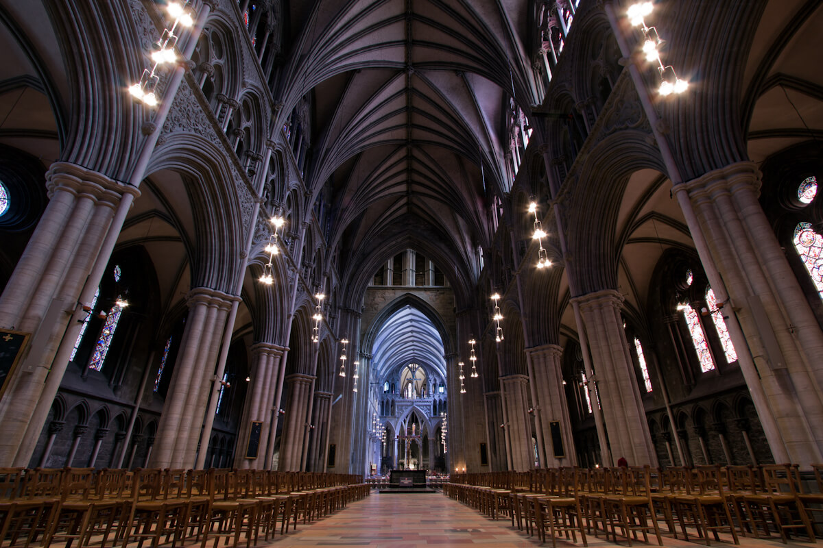 Interior photo of the Nidaros Cathedral Interior of the Nidaros Cathedral
