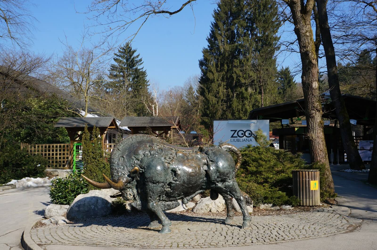 Ljubljana Zoo. Bull Sculpture Ljubljana Zoo