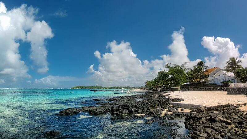 View of Blue Bay Beach, Mauritius Blue Bay Beach Rocks