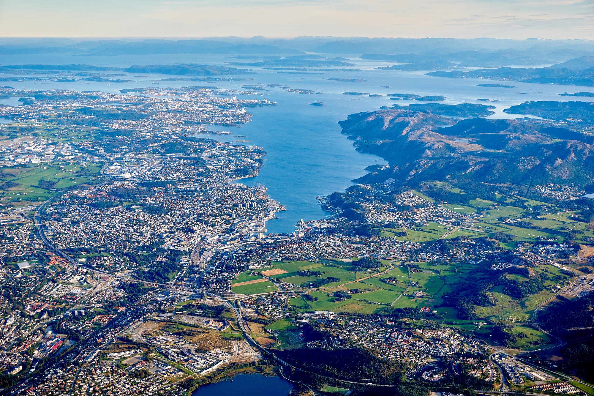 Photo of the city of Stavanger from above Stavanger city view from above