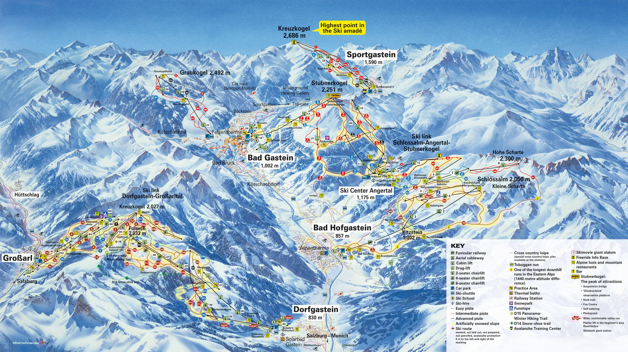 Map of the ski slopes in Bad Gastein Bad Gastein Track Map